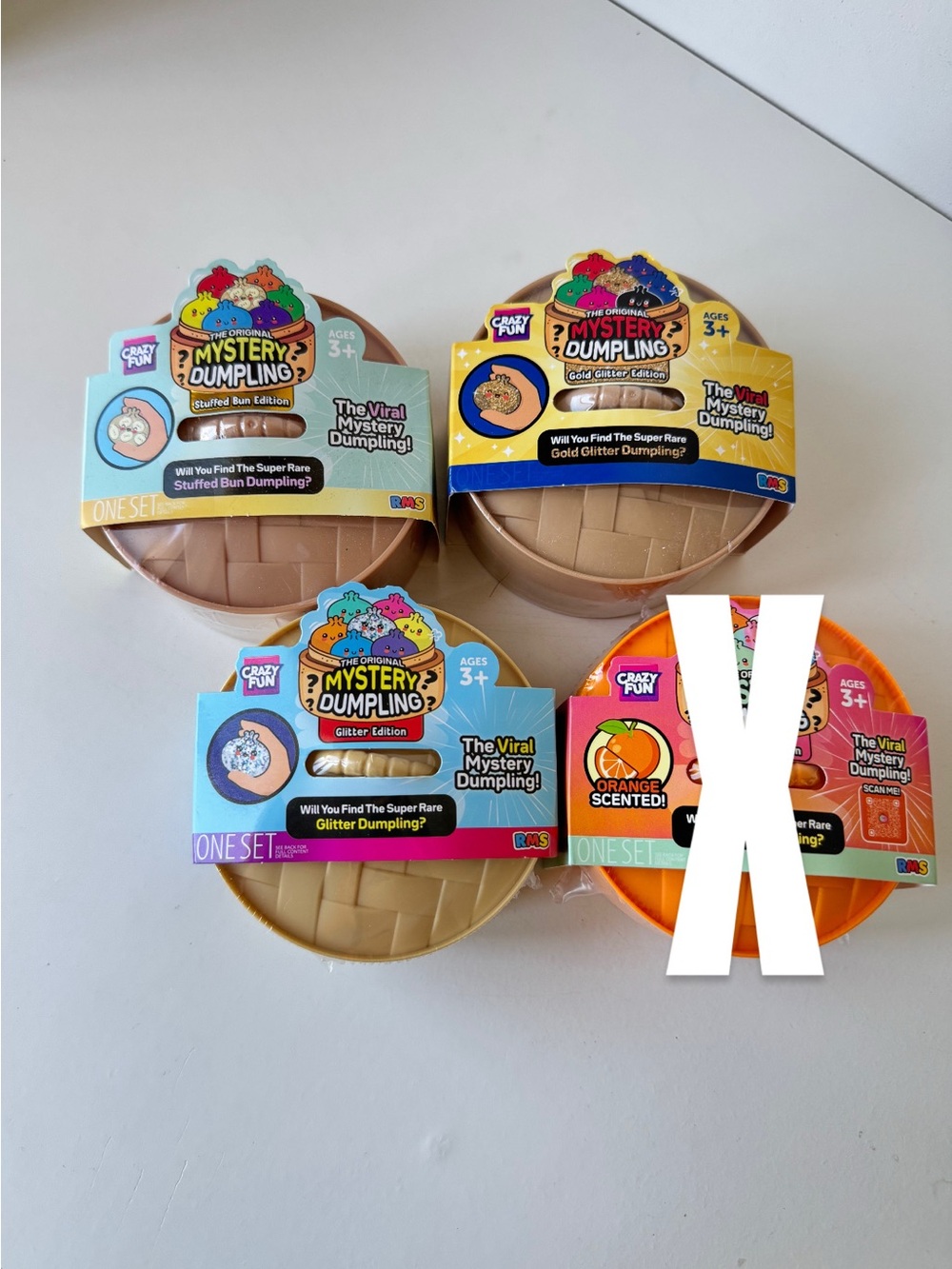 3X RMS VIRAL MYSTERY DUMPLINGS, GLITTER , GOLDEN GLITTER & STUFFED BUN EDITION